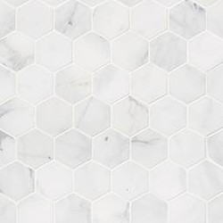 MSI Calacatta Cressa 2" Hex Honed Marble Mosaic